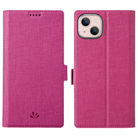 For iPhone 14 ViLi K Series Dual-side Buckle Magsafe Leather Phone Case (Rose Red) - iPhone 14 Cases by ViLi | Online Shopping UK | buy2fix