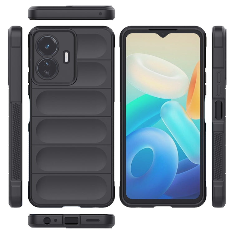 For vivo Y77 5G Global Magic Shield TPU + Flannel Phone Case(Grey) - vivo Cases by buy2fix | Online Shopping UK | buy2fix