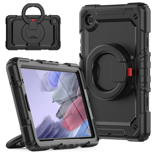 For Samsung Galaxy Tab A7 Lite Bracelet Holder Silicone + PC Tablet Case(Black) - Tab A7 Lite T220 / T225 by buy2fix | Online Shopping UK | buy2fix