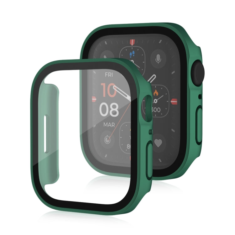 Life Waterproof Frosted 2 in 1 PC Frame + Tempered Glass Protective Case For Apple Watch Series 6 / 5 / 4 / SE 44mm(Green) - Watch Cases by buy2fix | Online Shopping UK | buy2fix