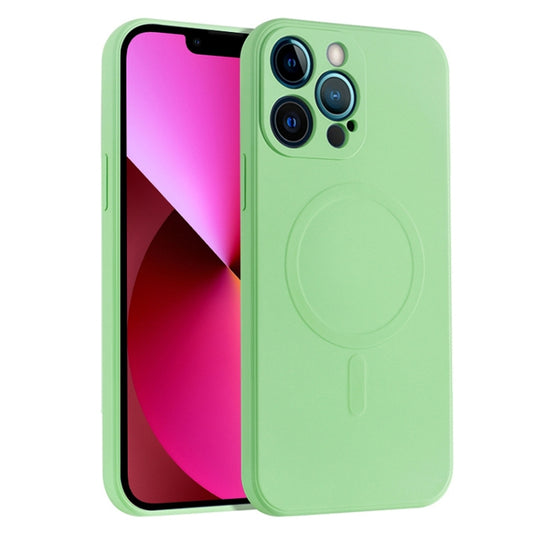 For iPhone 14 Plus Liquid Silicone Full Coverage Magsafe Phone Case (Green) - iPhone 14 Plus Cases by buy2fix | Online Shopping UK | buy2fix