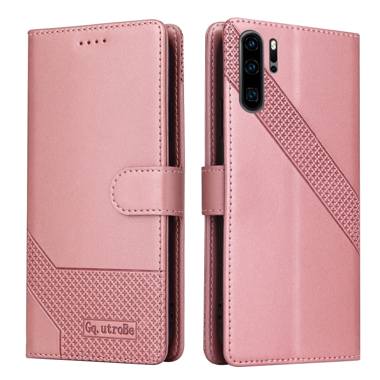 For Huawei P30 Pro GQUTROBE Skin Feel Magnetic Leather Phone Case(Rose Gold) - Huawei Cases by GQUTROBE | Online Shopping UK | buy2fix