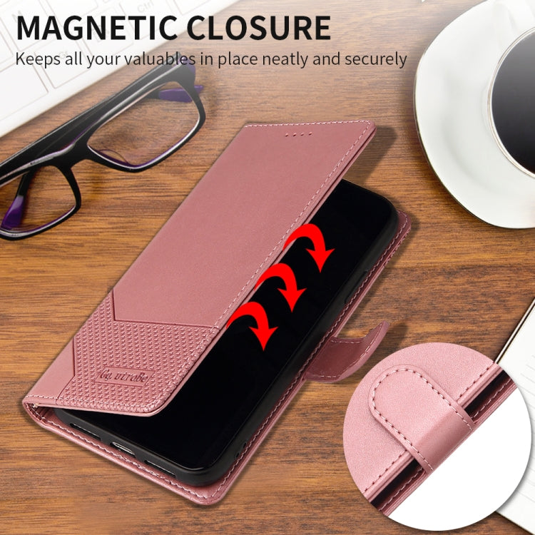 For Huawei P40 Lite GQUTROBE Skin Feel Magnetic Leather Phone Case(Rose Gold) - Huawei Cases by GQUTROBE | Online Shopping UK | buy2fix