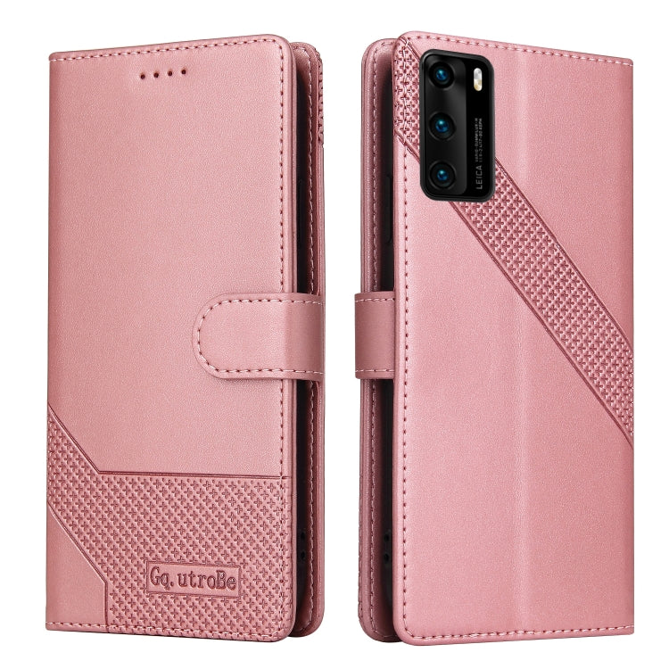 For Huawei P40 Pro GQUTROBE Skin Feel Magnetic Leather Phone Case(Rose Gold) - Huawei Cases by GQUTROBE | Online Shopping UK | buy2fix