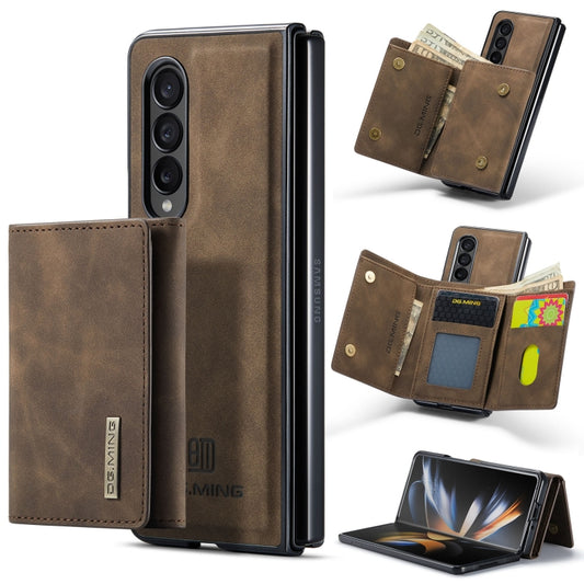 For Samsung Galaxy Z Fold3 5G DG.MING M1 Series 3-Fold Multi Card Wallet  Phone Case(Coffee) - Galaxy Phone Cases by DG.MING | Online Shopping UK | buy2fix