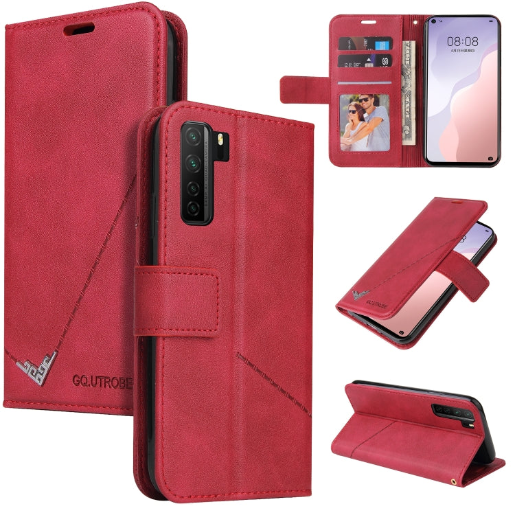 For Huawei nova 7 SE GQUTROBE Right Angle Leather Phone Case(Red) - Huawei Cases by GQUTROBE | Online Shopping UK | buy2fix