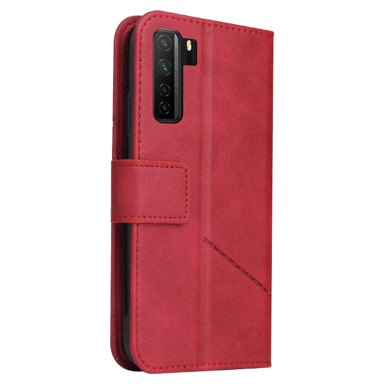 For Huawei nova 7 SE GQUTROBE Right Angle Leather Phone Case(Red) - Huawei Cases by GQUTROBE | Online Shopping UK | buy2fix