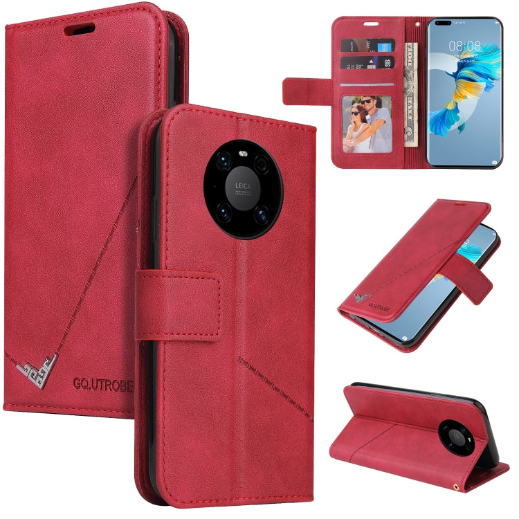 For Huawei Mate 40 GQUTROBE Right Angle Leather Phone Case(Red) - Huawei Cases by GQUTROBE | Online Shopping UK | buy2fix