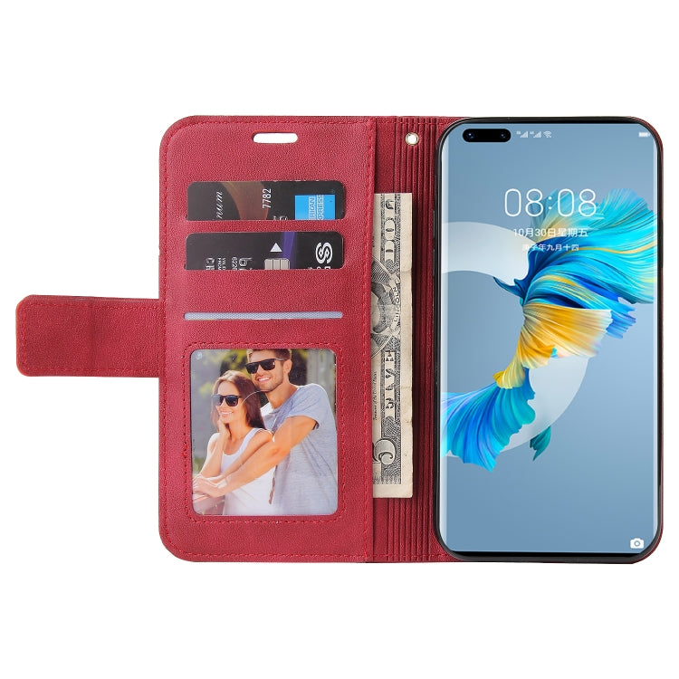 For Huawei Mate 40 Pro GQUTROBE Right Angle Leather Phone Case(Red) - Huawei Cases by GQUTROBE | Online Shopping UK | buy2fix