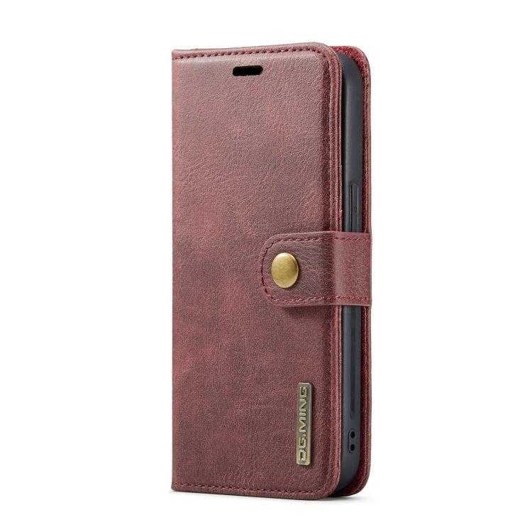 For iPhone 14 Plus DG.MING Crazy Horse Texture Detachable Magnetic Leather Case(Red) - iPhone 14 Plus Cases by DG.MING | Online Shopping UK | buy2fix