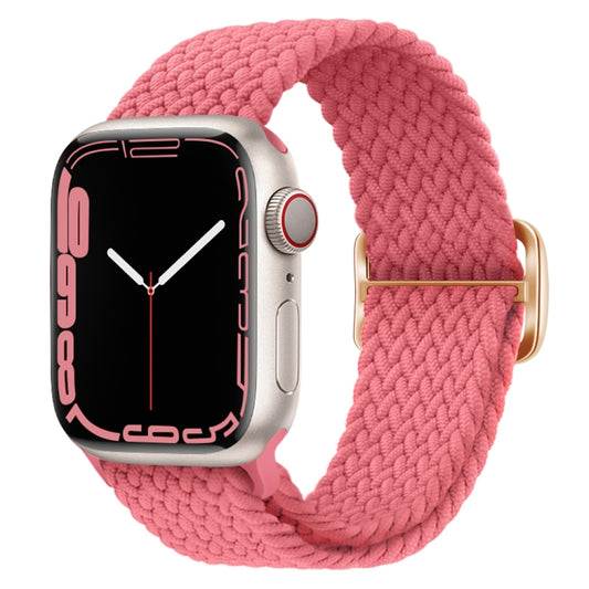 Buckle Nylon Braided Watch Band for Apple Watch Ultra 49mm&Watch Ultra 2 49mm / Series 9&8&7 45mm / SE 3&SE 2&6&SE&5&4 44mm / 3&2&1 42mm(Pink) - Watch Bands by buy2fix | Online Shopping UK | buy2fix