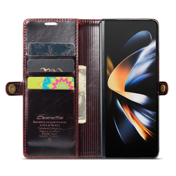 For Samsung Galaxy Z Fold4 CaseMe 003 Crazy Horse Texture Leather Phone Case(Wine Red) - Galaxy Z Fold4 5G Cases by CaseMe | Online Shopping UK | buy2fix