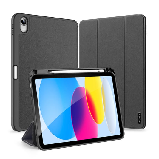 For iPad 10th Gen 10.9 2022 DUX DUCIS Domo Series Magnetic Flip Leather Tablet Case(Black) - iPad 10th Gen 10.9 Cases by DUX DUCIS | Online Shopping UK | buy2fix