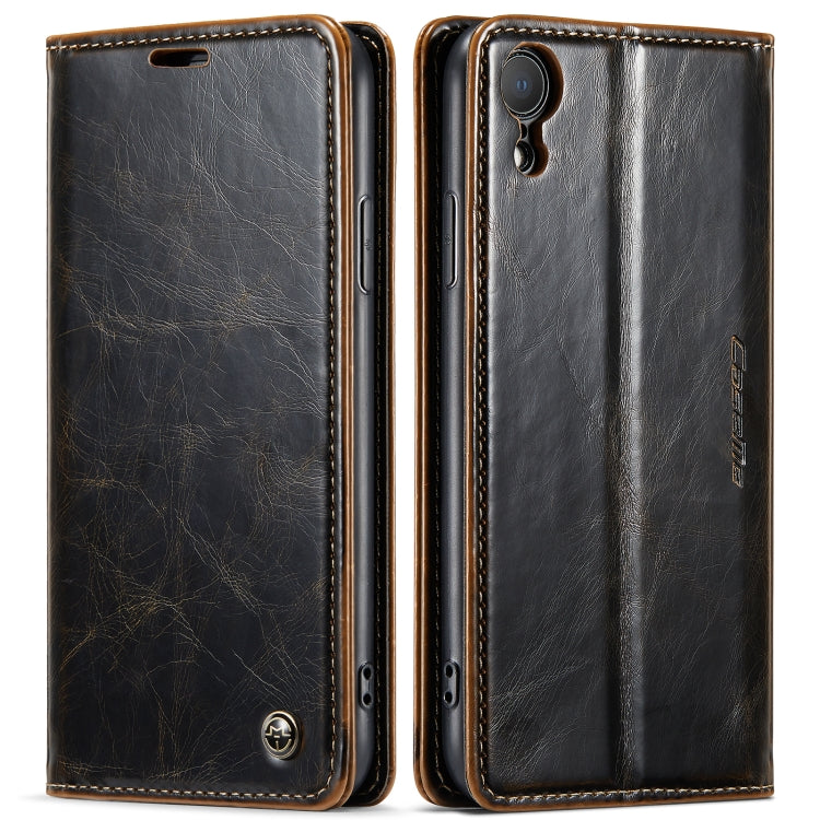 For iPhone XR CaseMe 003 Crazy Horse Texture Leather Phone Case(Coffee) - More iPhone Cases by CaseMe | Online Shopping UK | buy2fix