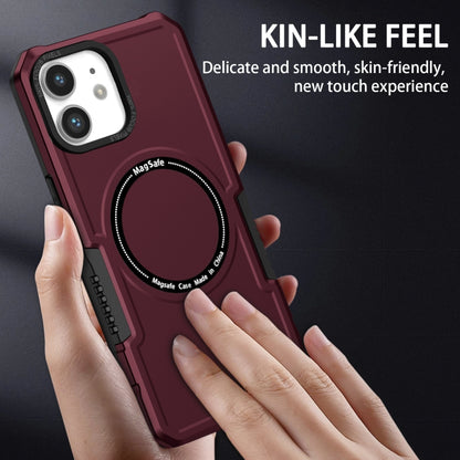 For iPhone 12 MagSafe Shockproof Armor Phone Case(Wine Red) - iPhone 12 / 12 Pro Cases by buy2fix | Online Shopping UK | buy2fix