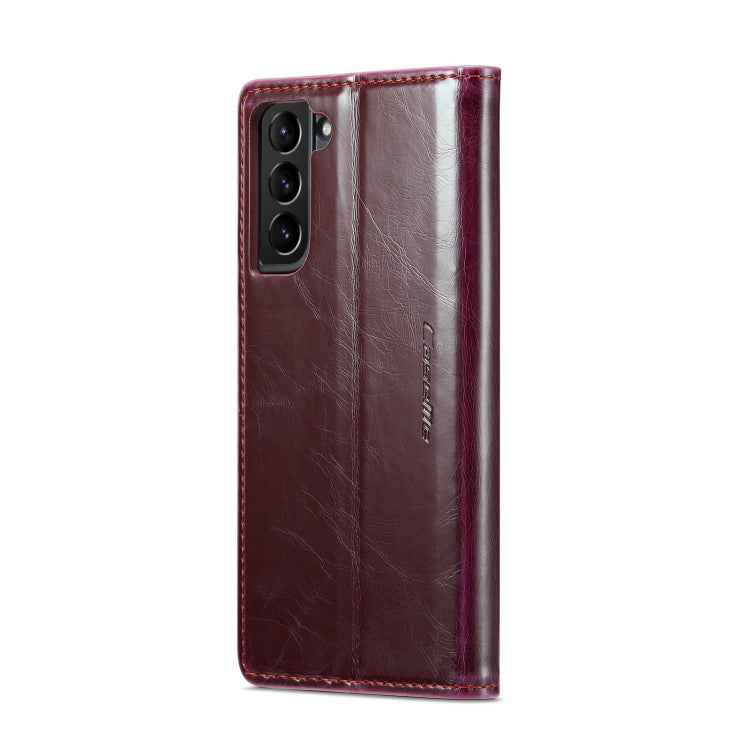 For Samsung Galaxy S22+ 5G CaseMe 003 Crazy Horse Texture Leather Phone Case(Wine Red) - Galaxy S22+ 5G Cases by CaseMe | Online Shopping UK | buy2fix