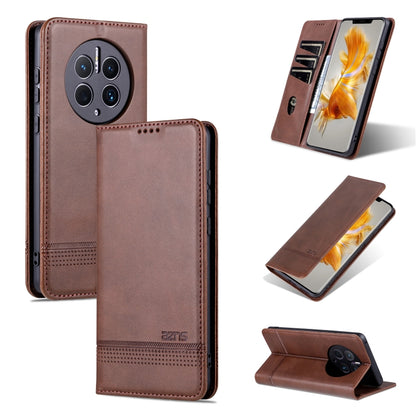 For Huawei Mate 50 Pro AZNS Magnetic Calf Texture Flip Leather Phone Case(Dark Brown) - Huawei Cases by AZNS | Online Shopping UK | buy2fix