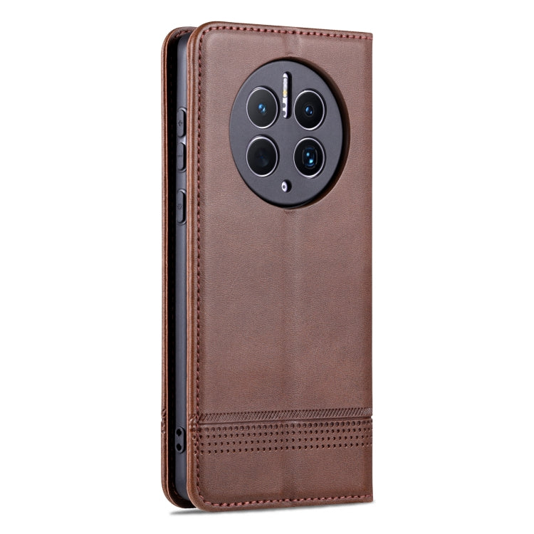 For Huawei Mate 50 Pro AZNS Magnetic Calf Texture Flip Leather Phone Case(Dark Brown) - Huawei Cases by AZNS | Online Shopping UK | buy2fix