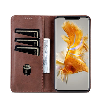 For Huawei Mate 50 Pro AZNS Magnetic Calf Texture Flip Leather Phone Case(Dark Brown) - Huawei Cases by AZNS | Online Shopping UK | buy2fix