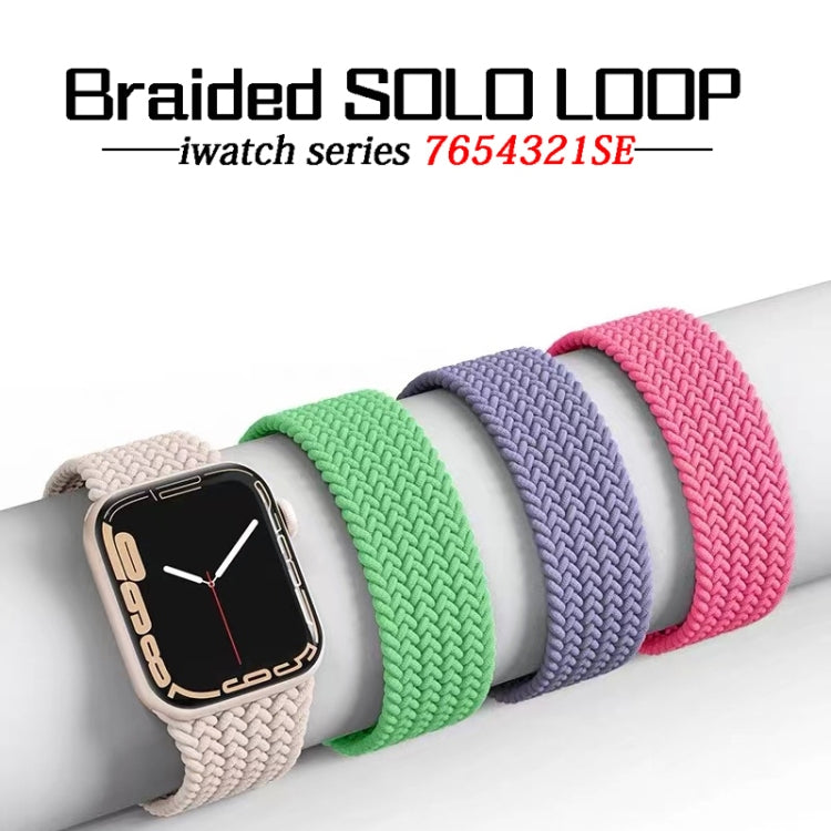 Nylon Single-turn Braided Watch Band For Apple Watch Ultra 49mm / Series 8&7 45mm / SE 2&6&SE&5&4 44mm / 3&2&1 42mm, Length:135mm(Pistachio) - Watch Bands by buy2fix | Online Shopping UK | buy2fix