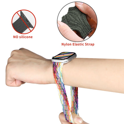 Nylon Single-turn Braided Watch Band For Apple Watch Ultra 49mm / Series 8&7 45mm / SE 2&6&SE&5&4 44mm / 3&2&1 42mm, Length:155mm(Denim Colorful) - Watch Bands by buy2fix | Online Shopping UK | buy2fix