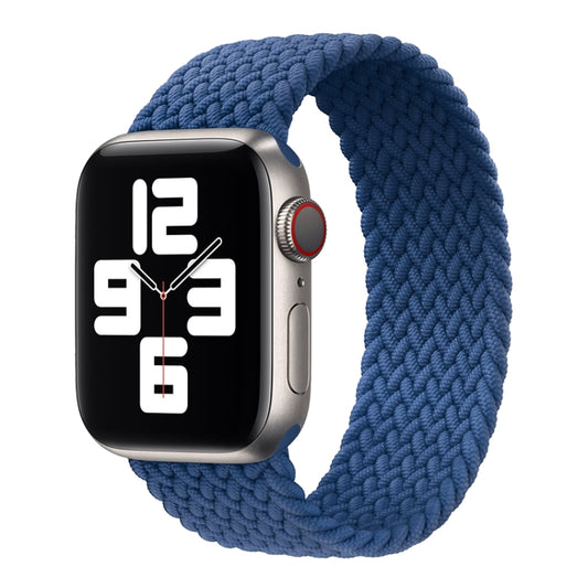 Nylon Single-turn Braided Watch Band For Apple Watch Ultra 49mm / Series 8&7 45mm / SE 2&6&SE&5&4 44mm / 3&2&1 42mm, Length:165mm(Sea Blue) - Watch Bands by buy2fix | Online Shopping UK | buy2fix