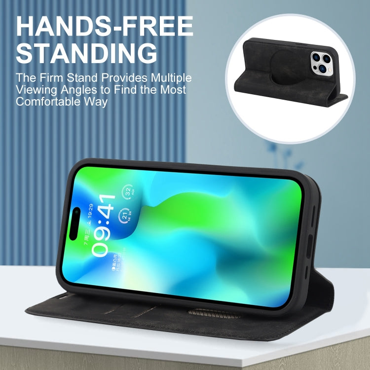 For iPhone 14 Pro Wireless Charging Magsafe Leather Phone Case(Black) - iPhone 14 Pro Cases by buy2fix | Online Shopping UK | buy2fix