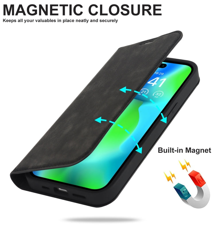 For iPhone 14 Pro Max Wireless Charging Magsafe Leather Phone Case(Black) - iPhone 14 Pro Max Cases by buy2fix | Online Shopping UK | buy2fix