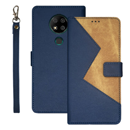 For Oukitel C19 Pro idewei Two-color Splicing Leather Phone Case(Blue) - More Brand by idewei | Online Shopping UK | buy2fix