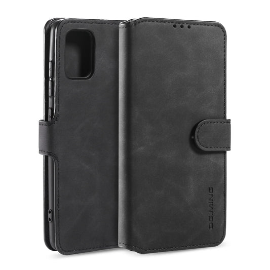 For Galaxy A71 5G DG.MING Retro Oil Side Horizontal Flip Case with Holder & Card Slots & Wallet(Black) - Galaxy Phone Cases by DG.MING | Online Shopping UK | buy2fix