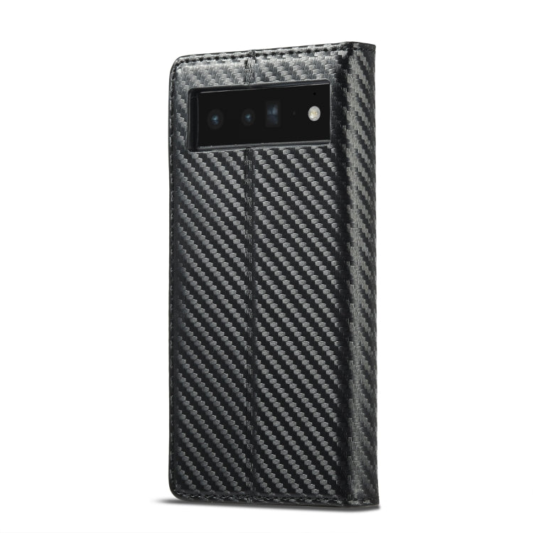 For Google Pixel 6a LC.IMEEKE Carbon Fiber Leather Phone Case(Vertical Black) - Google Cases by LC.IMEEKE | Online Shopping UK | buy2fix