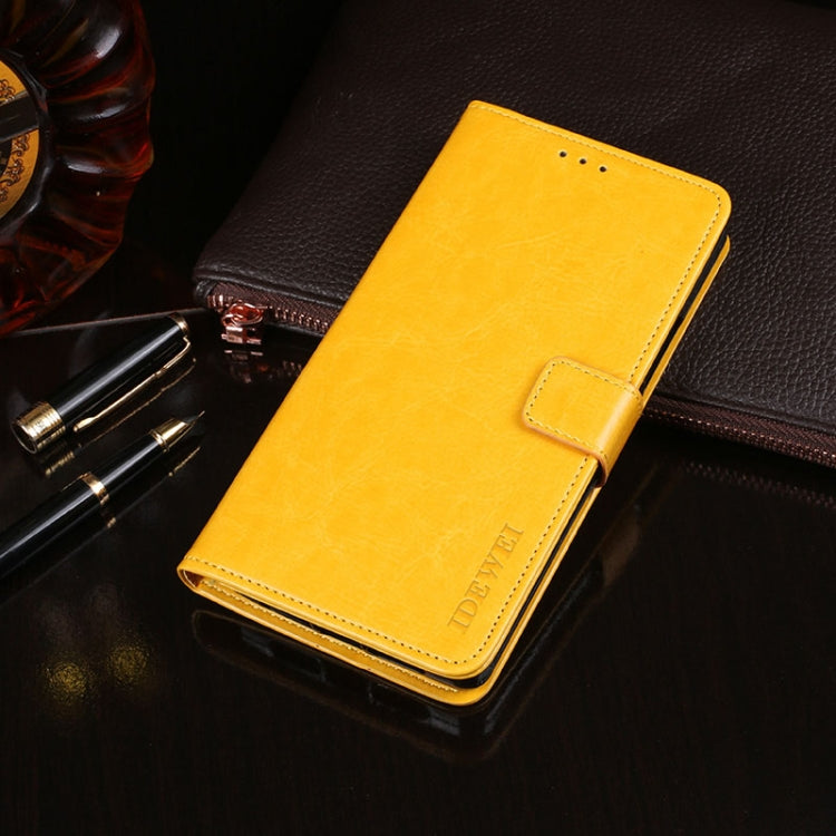 For Blackview A60 Pro idewei Crazy Horse Texture Horizontal Flip Leather Case with Holder & Card Slots & Wallet(Yellow) - More Brand by idewei | Online Shopping UK | buy2fix