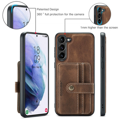 For Samsung Galaxy S24 5G JEEHOOD RFID Blocking Anti-Theft Magnetic Phone Case(Brown) - Galaxy S24 5G Cases by JEEHOOD | Online Shopping UK | buy2fix