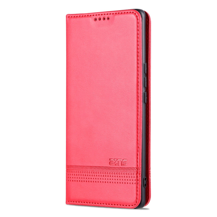 For Honor 80 SE AZNS Magnetic Calf Texture Flip Leather Phone Case(Red) - Honor Cases by AZNS | Online Shopping UK | buy2fix