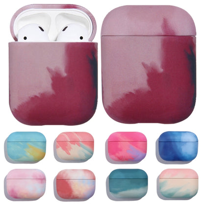 For AirPods 1 / 2 Ink Painting Water Sticker PC Earphone Case(Sea Blue) - For AirPods 1/2 by buy2fix | Online Shopping UK | buy2fix