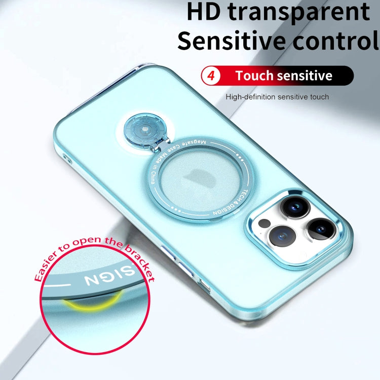 For iPhone 13 360 Degree Rotation Holder MagSafe Magnetic Phone Case(Light Blue) - iPhone 13 Cases by buy2fix | Online Shopping UK | buy2fix