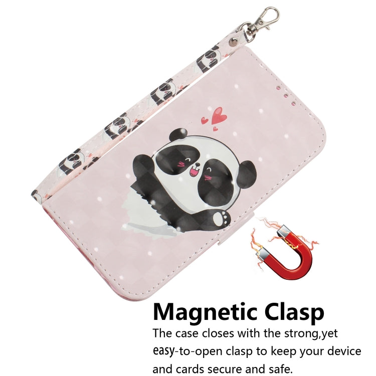 For OnePlus 11 3D Colored Horizontal Flip Leather Phone Case(Heart Panda) - OnePlus Cases by buy2fix | Online Shopping UK | buy2fix