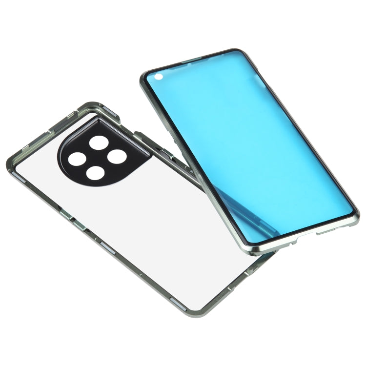 For OnePlus 11 Full Cover Magnetic Metal Tempered Glass Phone Case(Green) - OnePlus Cases by buy2fix | Online Shopping UK | buy2fix