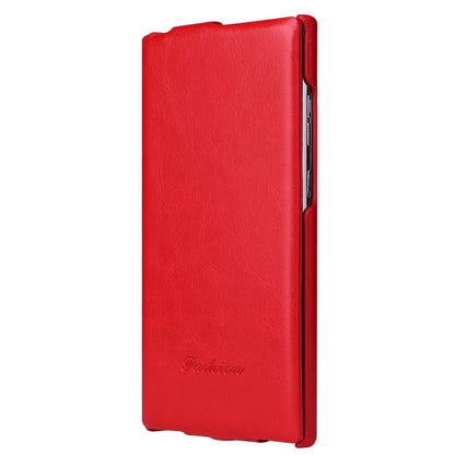 For Samsung Galaxy S23 Ultra 5G Fierre Shann 64 Texture Vertical Flip PU Leather Phone Case(Red) - Galaxy S23 Ultra 5G Cases by FIERRE SHANN | Online Shopping UK | buy2fix