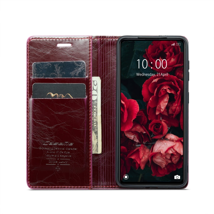 For Xiaomi Redmi Note 12 Pro+ 5G CaseMe 003 Crazy Horse Texture Leather Phone Case(Red) - Xiaomi Cases by CaseMe | Online Shopping UK | buy2fix