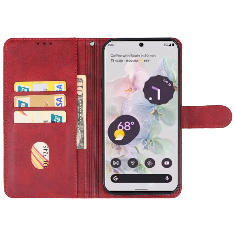 For Google Pixel 8 Leather Phone Case(Red) - Google Cases by buy2fix | Online Shopping UK | buy2fix