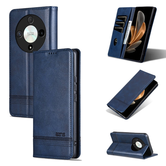 For Honor Magic6 Lite 5G/X9b AZNS Magnetic Calf Texture Flip Leather Phone Case(Dark Blue) - Honor Cases by AZNS | Online Shopping UK | buy2fix