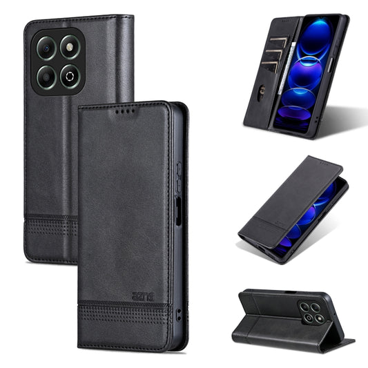 For Honor X6b AZNS Magnetic Calf Texture Flip Leather Phone Case(Black) - Honor Cases by AZNS | Online Shopping UK | buy2fix