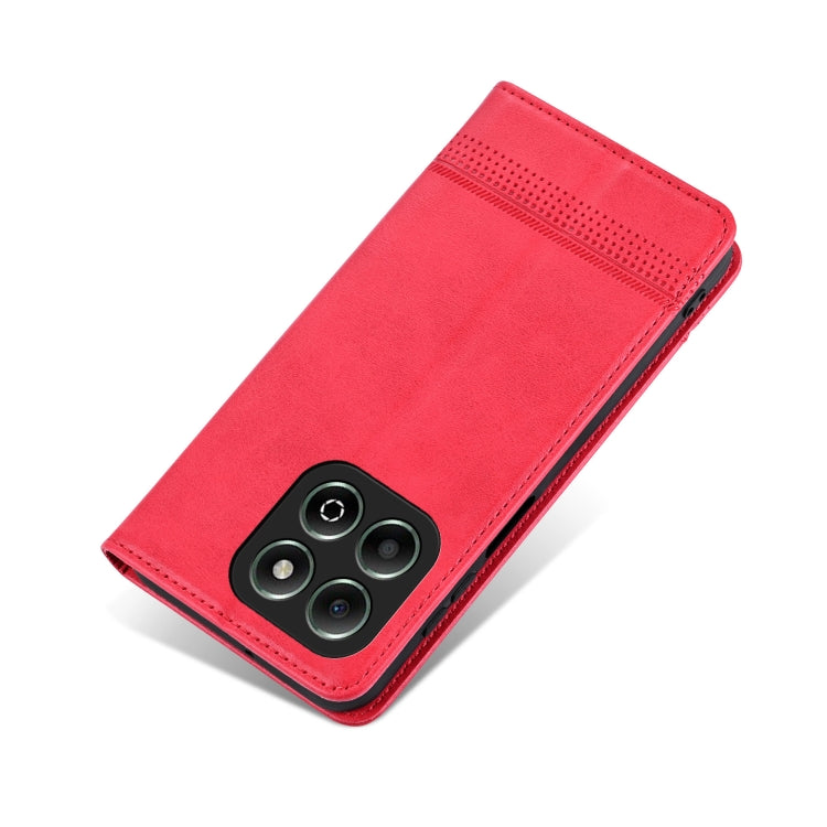 For Honor X6b AZNS Magnetic Calf Texture Flip Leather Phone Case(Red) - Honor Cases by AZNS | Online Shopping UK | buy2fix