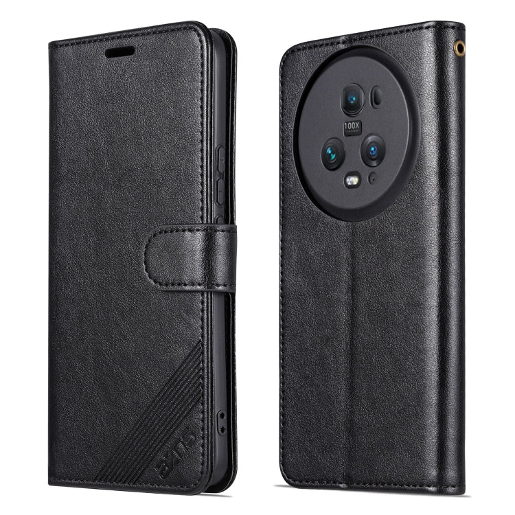 For Honor Magic5 Pro AZNS Sheepskin Texture Flip Leather Phone Case(Black) - Honor Cases by AZNS | Online Shopping UK | buy2fix