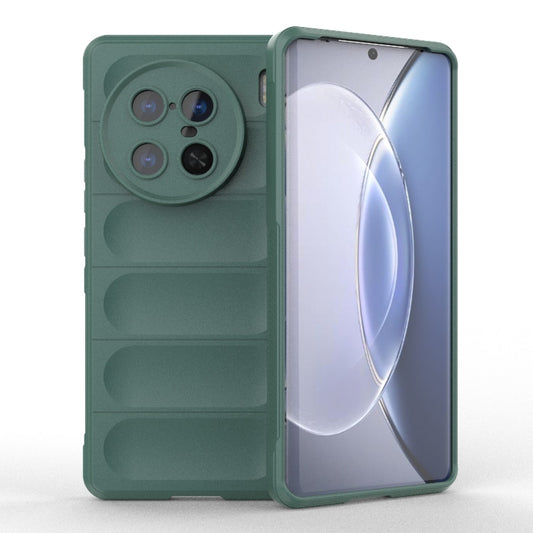 For vivo X90 Pro+ 5G Magic Shield TPU + Flannel Phone Case(Dark Green) - vivo Cases by buy2fix | Online Shopping UK | buy2fix
