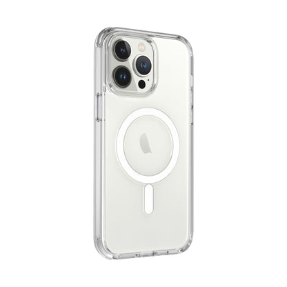 For iPhone 14 Pro Magsafe Magnetic Airbag Shockproof TPU + PC Phone Case(Transparent White) - iPhone 14 Pro Cases by buy2fix | Online Shopping UK | buy2fix