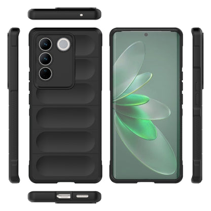 For vivo S16 Pro 5G Magic Shield TPU + Flannel Phone Case(Black) - vivo Cases by buy2fix | Online Shopping UK | buy2fix