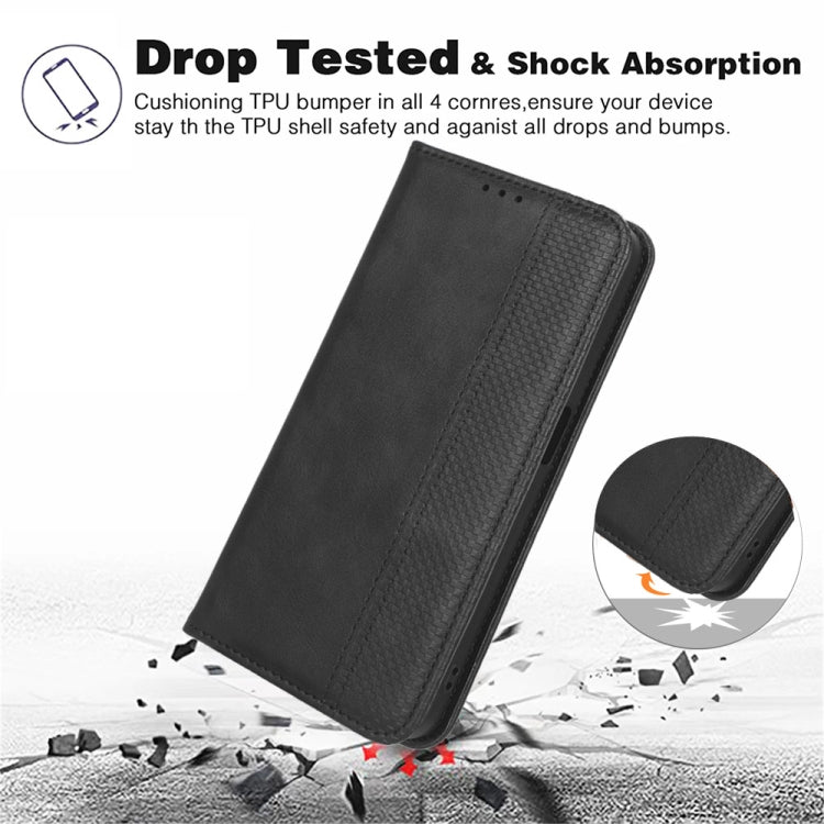 For Doogee X97 / X97 Pro Magnetic Buckle Retro Texture Leather Phone Case(Black) - Doogee Cases by buy2fix | Online Shopping UK | buy2fix