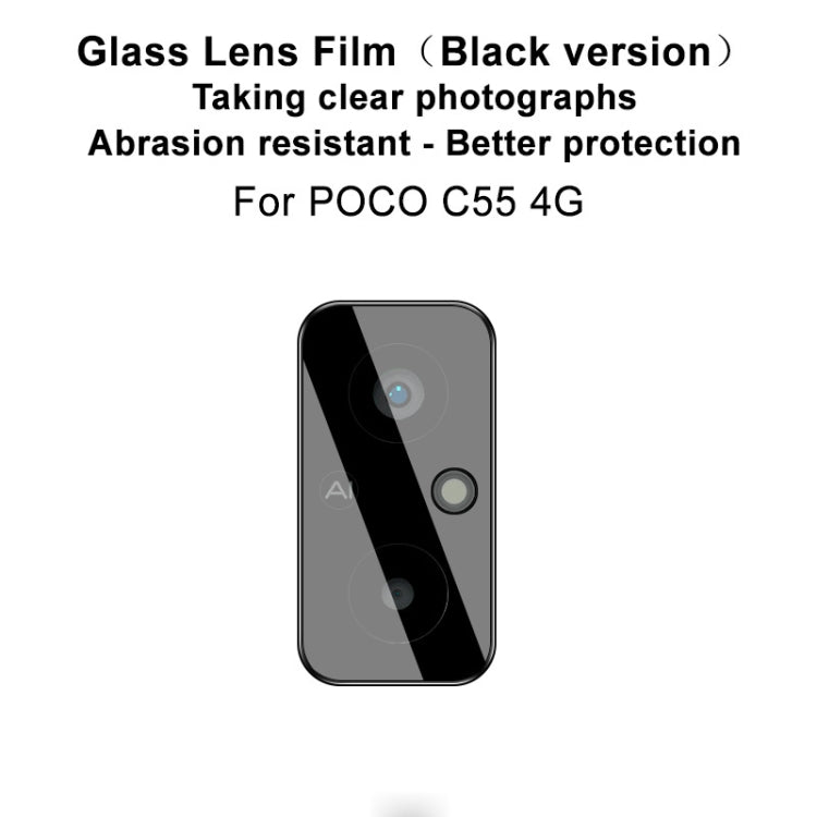 For Xiaomi Poco C55 4G imak High Definition Glass Lens Film Black Version - For Xiaomi by imak | Online Shopping UK | buy2fix